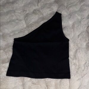 a new day Black One-Shoulder Crop Top